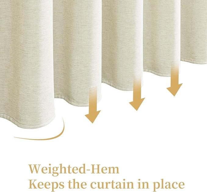 FY&XZH 3-in-1 Fabric Shower Curtain Set,Double Waterproof Linen-Texture Shower Curtain with PEVA Liner That Fully Prevents Splashes,Soft Shower Curtains with 12 Anti-Fall Hooks,72"x72"(Beige) - ModernBath