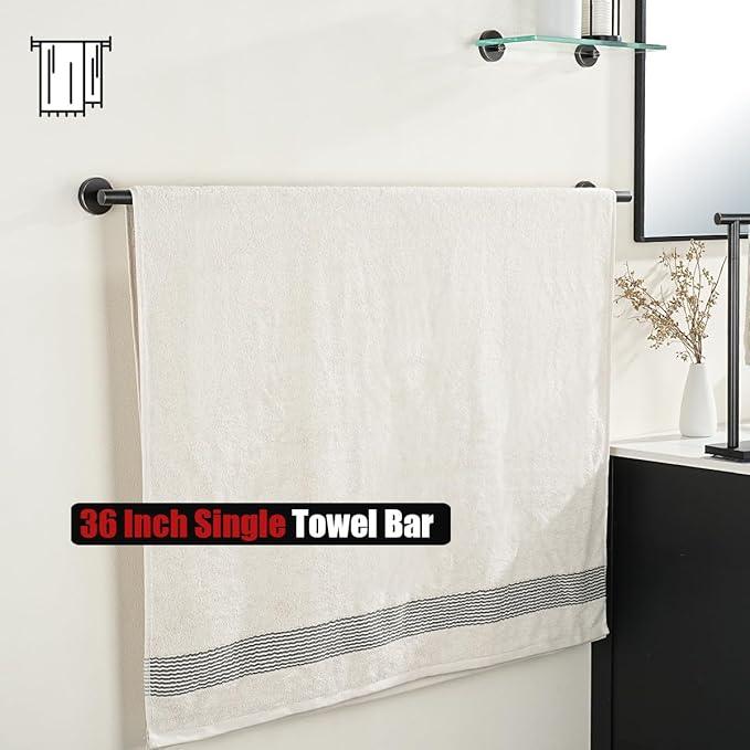 JQK Bath Towel Bar Oil Rubbed Bronze, 39 Inch 304 Stainless Steel Thicken 1mm Single Towel Rack for Bathroom, Towel Holder ORB Wall Mount, Useable Length 36 Inch, TB110L36-ORB - ModernBath