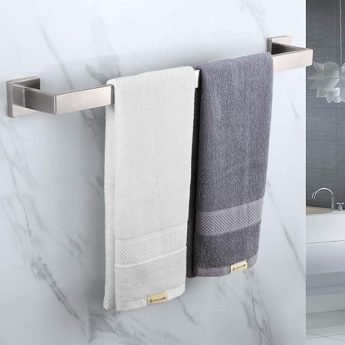 KOKOSIRI 24-Inch Single Towel Bar, Bathroom Kitchen Towel Holder, Wall Mounted SUS304 Stainless Steel Towel Rack, Brushed Nickel, B4003BR-L24 - ModernBath