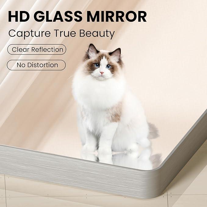 JISOSO Brushed Nickel Bathroom Mirror 28x36 Inch, Brushed Silver Metal Frame Mirror Wall Mounted, Rounded Rectangle Bathroom Vanity Mirror, Tempered Glass, Anti-Rust, Horizontal/Vertical - ModernBath