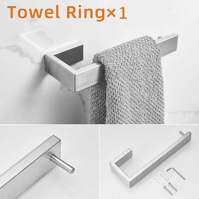 Fapully 5 Piece Bathroom Hardware Set Stainless Steel Wall Mounted Bathroom Accessories Set,Brushed Nickel Finished - ModernBath