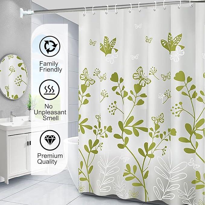 TIKABC Shower Curtain Liner, 4G PEVA Shower Liner, Plastic Waterproof Shower Curtains, with Grommet Holes and 3 Magnetic Weights(Butterfly) - ModernBath