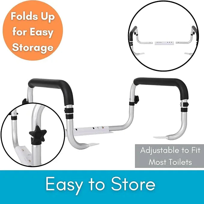 BIRDROCK HOME Toilet Seat Safety Rail for Seniors | Handrail Support Safety Frame for Bathroom | Easy Install - Elderly, Handicap, Bariatrics, Medical Disabled | Raised, Elevated, Assistance, Commode - ModernBath