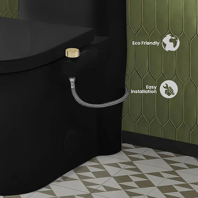 Swiss Madison Aqua Non-Electric Bidet Toilet Attachment in Matte Black with Polished Gold Hardware - ModernBath
