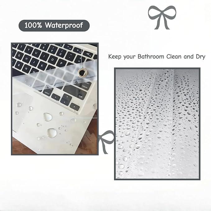 Clear Cute Black Bow Shower Curtain Liner, Plastic Transparent Girly Fancy Shower Curtain, Aesthetic Preppy Shower Curtain Bow Bathroom Decor for Women, 72x78 Shower Curtain Set with Magnets 12 Hooks - ModernBath