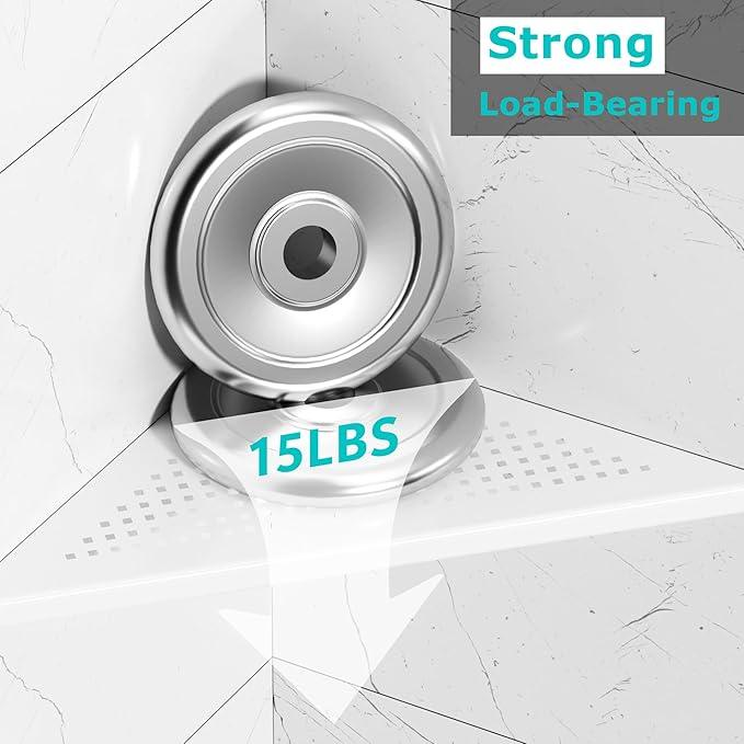 Bathroom Corner Shelf, Recessed 12" Shower Shelf Caddy, SUS304 Stainless Steel Shelf Wall Mount Triangular, No Drilling, Matte White - ModernBath