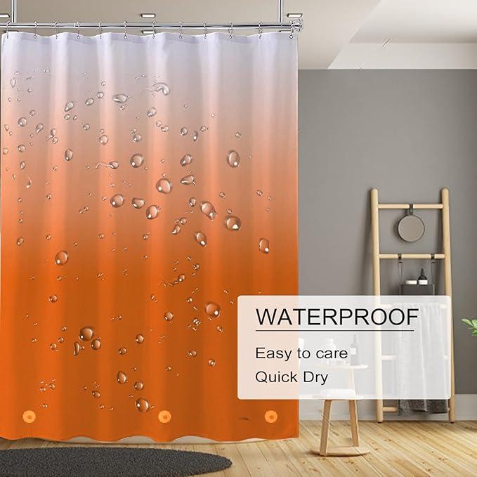 TIKABC Shower Curtain Liner, 4G PEVA Shower Liner, Plastic Waterproof Shower Curtains, with Grommet Holes and 3 Magnetic Weights(Gradient Orange) - ModernBath