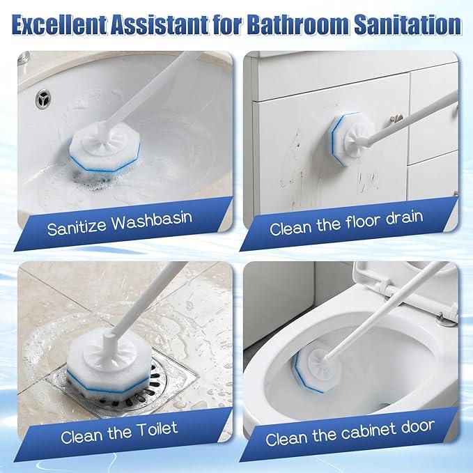 Yuanan 50 PCS Disposable Toilet Brush Refills, Toilet Wand Cleaner Toilets Bowl Wand Refills High-Density Fresh Scent and Powerful Cleaning Effect for Bathroom Cleaning Compatible Heads - ModernBath