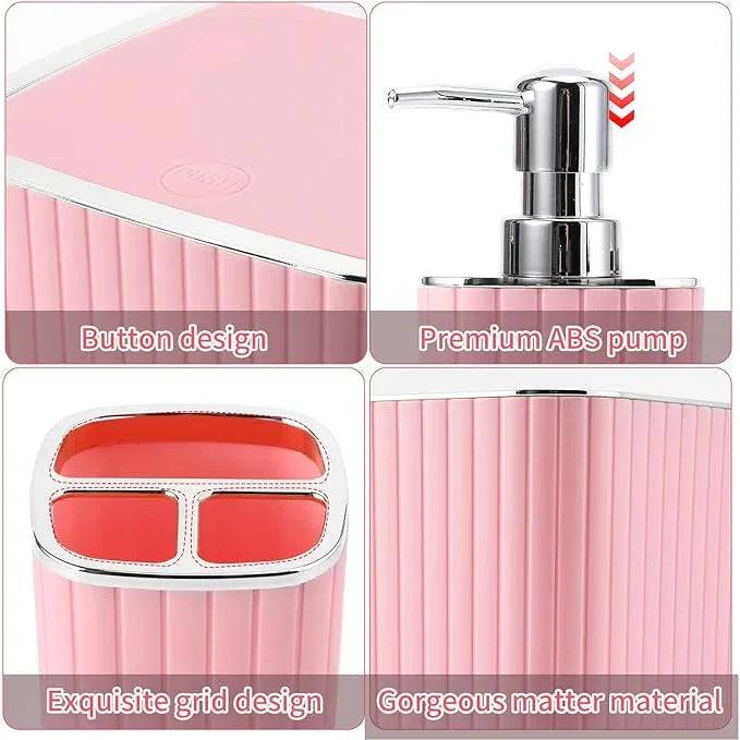 XLHOMO 28PC Bathroom Set - Gorgeous Pink Bathroom Set, Bathroom Accessory Set, Pink Shower Curtain Set with 5PC Shower Caddies - ModernBath