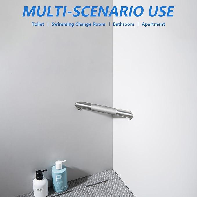 LUOGULIANG Shower Foot Rest for Shaving Legs, Wall Mounted Shower Foot Ledge, Antislip Stainless Steel Bar Foot Ledge for Bathroom, Brushed Nickel - ModernBath