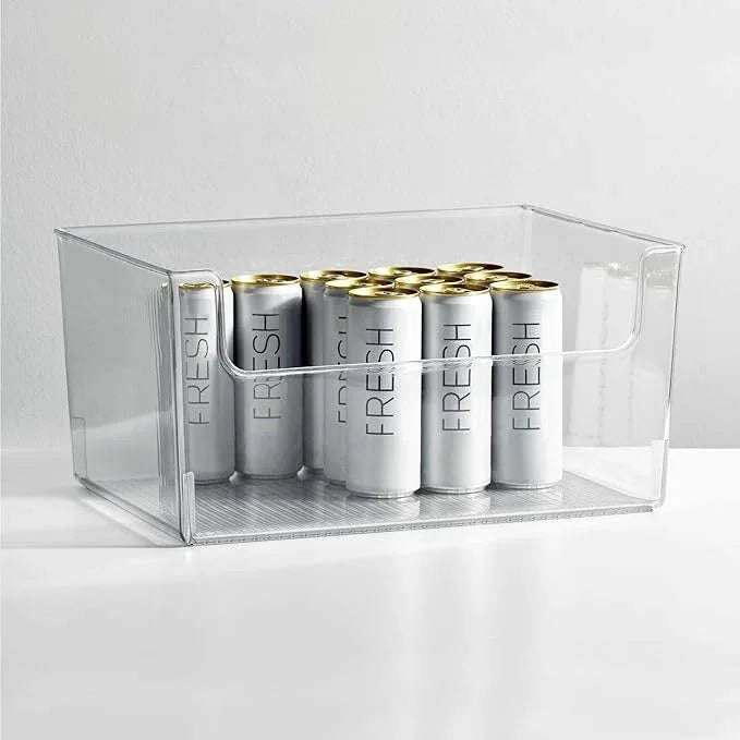 mDesign 4 Pack Clear Plastic Modern Open Front Dip Storage Organizer Bin Basket - 12x12x45 inches, 25.66L Capacity - Household Organization - Shelves, Cubby, Cabinet, Closet - Ligne Collection - ModernBath