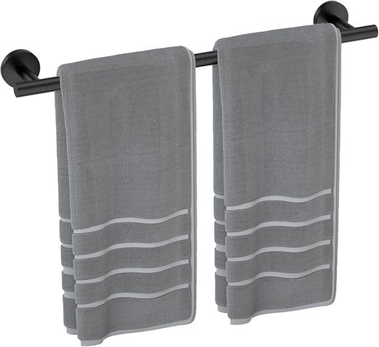 Matte Black Towel Bar 24 Inch, Thicken Towel Rack for Bathroom Wall, SUS304 Stainless Steel Towel Rod, Modern Home Decor (Total Length 26-Inch) - ModernBath