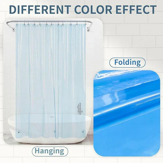 Barossa Design Shower Curtain Liner - Premium Clear Light Blue PEVA Shower Liner with 3 Magnets and Metal Grommets, Waterproof Lightweight Standard Size Bathroom Curtains - Translucent Light Blue - ModernBath
