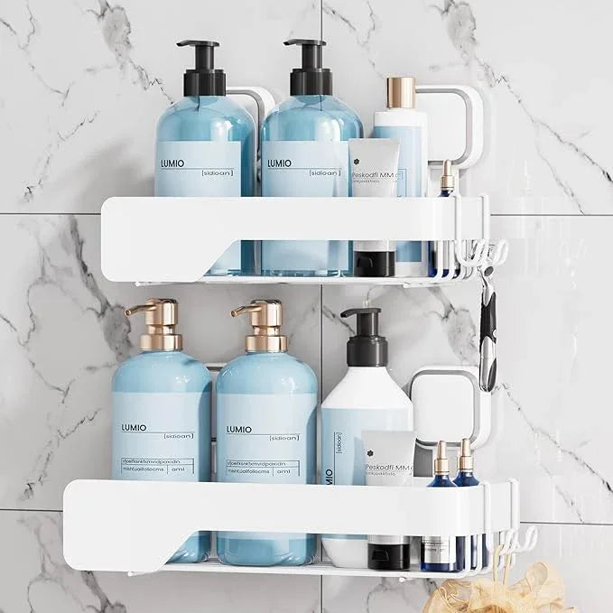 TAILI Shower Caddy Suction Cup 2 Pack,Stainless Steel Rustproof Shower Shelves,No Drilling Wall Mounted Basket,Large Capacity,Removable Suction Cup Bathroom Organizers & Home Decor, White - ModernBath