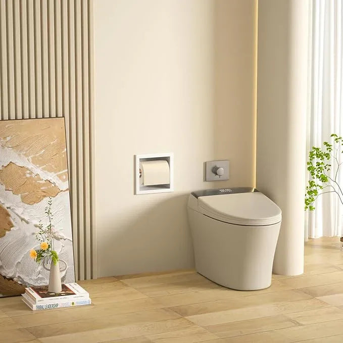 Toilet Paper Holder, in Wall Toilet Roll Holder for Bathroom Renovation, 304Stainless Steel Recessed Toilet Tissue Holder (White) - ModernBath