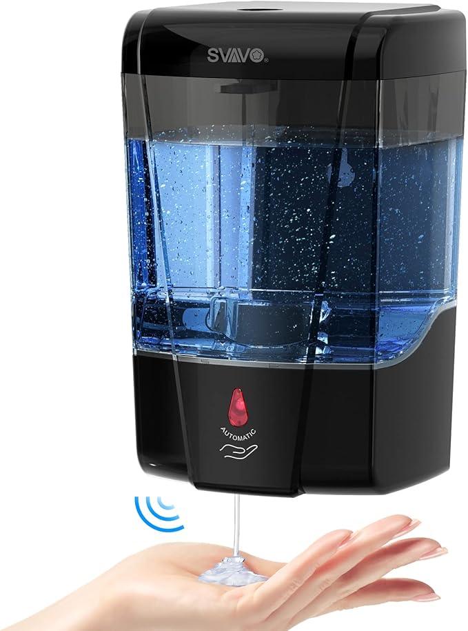 SVAVO Automatic Soap Dispenser Hand Soap Dispenser Wall Mount 600m/21 fl.oz, Touchless Electric Sensor Pump Battery Operated for Offices Home Kitchen Bathroom Hotel Restaurant Commercial - ModernBath