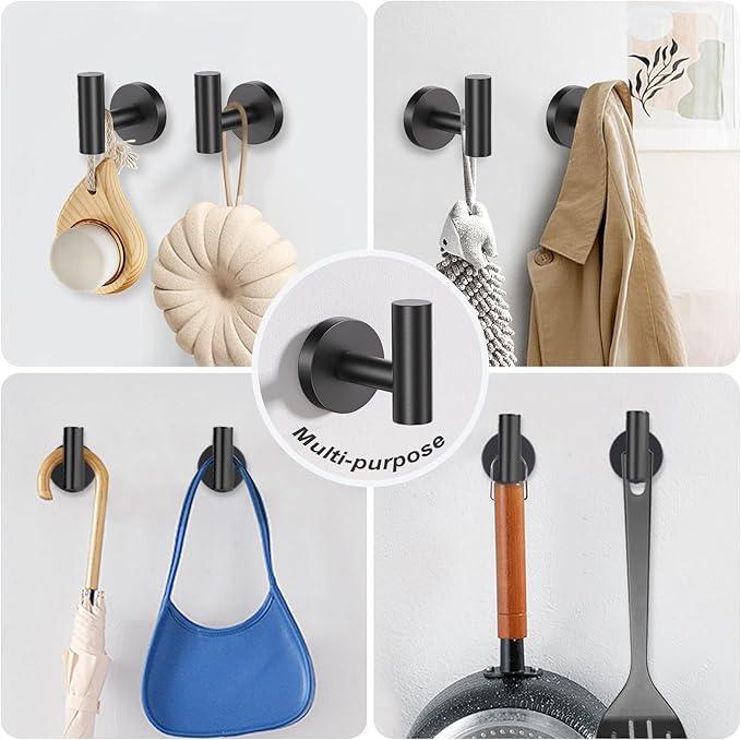 5-Piece Towel Bar Set Black Bathroom Hardware Accessories Set Upgraded Toilet Paper Holder with Shelf Towel Holder Set for Bathroom Stainless Steel Wall Mounted - ModernBath