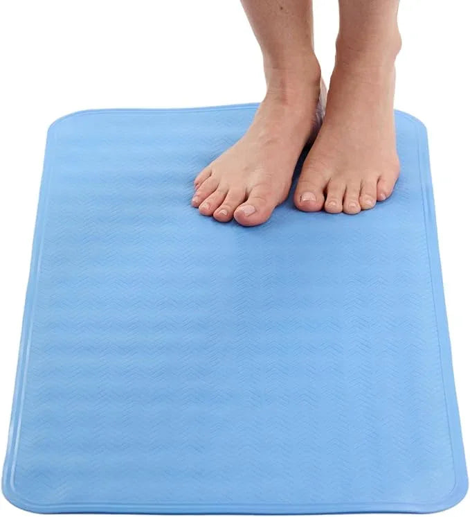 ENKOSI Non Slip Shower Mat – Bath Mat for Tub and Shower Floors – Anti Slip Bathtub Mat with Strong Suction Cup Grip – Soft, Blue Bathroom Mat for Inside Bath and Shower Floors (28x16 Aqua Blue) - ModernBath