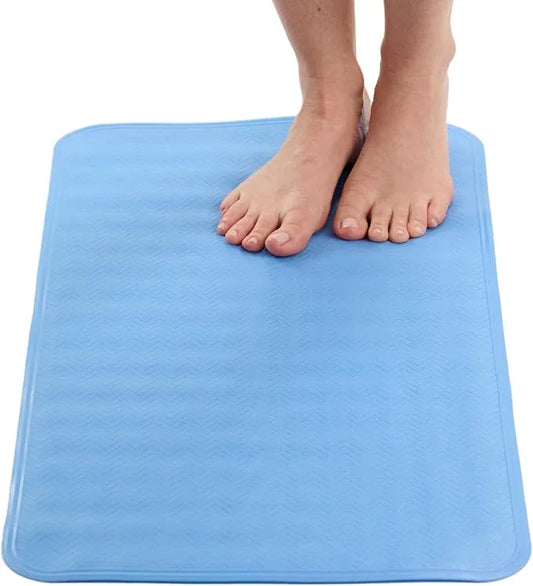 ENKOSI Non Slip Shower Mat – Bath Mat for Tub and Shower Floors – Anti Slip Bathtub Mat with Strong Suction Cup Grip – Soft, Blue Bathroom Mat for Inside Bath and Shower Floors (28x16 Aqua Blue) - ModernBath