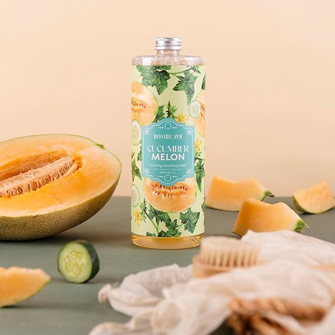 ROMIIE ZOI Foaming Hand Soap Refill, Cucumber&melon, Gentle & Moisturizing Formula, 1000 ML/ 33.8 FL OZ - ModernBath