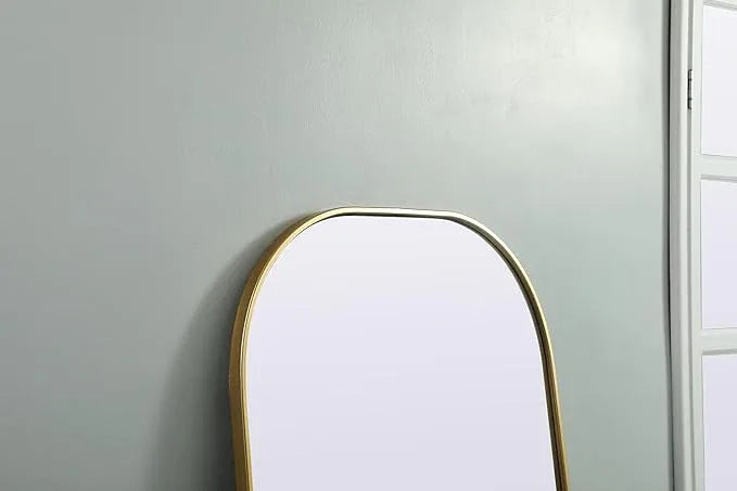 Illuminate, Metal Frame Arch Full Length Mirror 28X74 Inch in, Modern, Brass - ModernBath