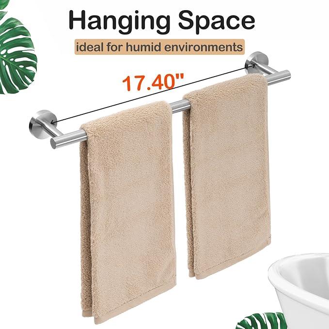 Bath Towel Bar, 20 Inch Towel Racks for Bathroom Wall Mounted, Heavy Duty Bathroom Towel Holder Organizer, Stainless Steel Modern Home Decor Towel Rod, Brushed Nickel - ModernBath