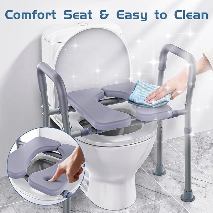 Dedibody Toilet Seat Risers for Seniors, Raised Toilet Seat with Handles, Adjustable Height & Width, Heavy Duty Up to 550lb Handicap Elevated Toilet Seat for Elderly, Pregnant, Fit Any Toilet - ModernBath