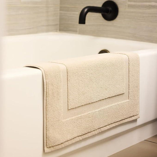 Preston Lane Douro Bath Mat – 100% Cotton, Plush & Absorbent Quick-Dry Bathroom Rug – Hotel-Quality Floor Mat for Shower or Tub, Made in Portugal, Clay - ModernBath