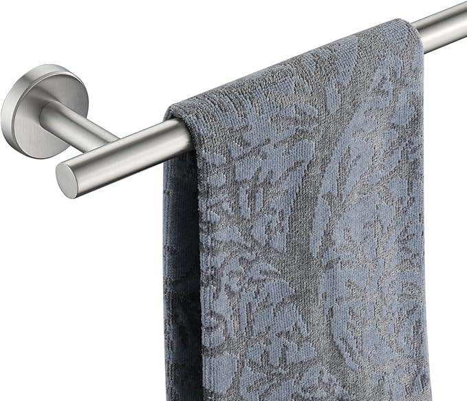 JQK Bathroom Towel Bar, 15 Inch 304 Stainless Steel Thicken 0.8mm Towel Rack, Towel Holder Brushed Finished Wall Mount, Useable Length 12 Inch, TB110L12-BN - ModernBath