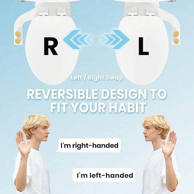 Terapaton Toilet Bidet With Left/Right Side Reversible Design, Fresh Water, Non-Electric, Toilet Bidet Attachment, Right/Left Hand Side with Dual Nozzle, Self-Clean, Easy to Install (Bamboo Knob) - ModernBath