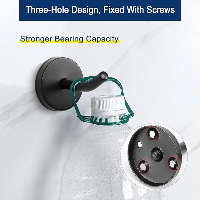 NearMoon Coat Hooks, Wall Mount Hooks for Hanging Hat Hurse Robe, 304 Stainless Steel Heavy Duty Towel Hangers for Bathroom Livingroom Hotel Kitchen Garage, 6 Pack (2 Inch, Matte Black) - ModernBath