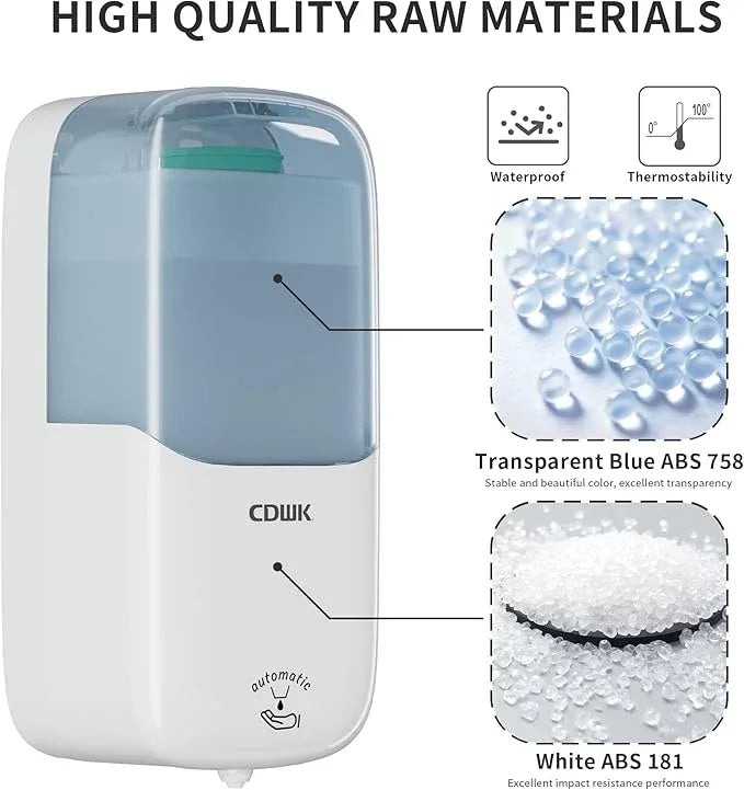 Automatic Soap Dispenser Wall Mount, 33.8oz/1000ml Dish Soap Dispenser for Bathroom, Touchless Electric Commercial Soap Dispensers Kitchen, White - ModernBath
