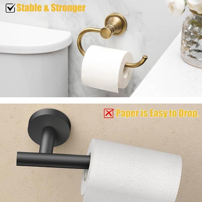 BESy Antique Brass Toilet Tissue Paper Holder Bathroom Accessories Toilet roll Paper Hanger, SUS304 Stainless Steel,Wall Mounted, Rustproof - ModernBath