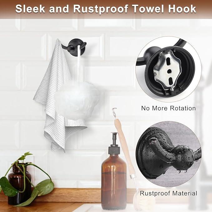 FILTA Bathroom Hardware Set - Oil Rubbed Bronze Towel Rack Set with 4 Pieces Towel Holder and 18 or 24 Inch Towel Bar - ModernBath
