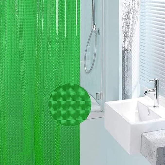 EVA Green Shower Curtain 3D Water Cube Clear Liner for Girly Bathroom with 12 Rust Proof Metal Grommets, 71x71 Inches - ModernBath
