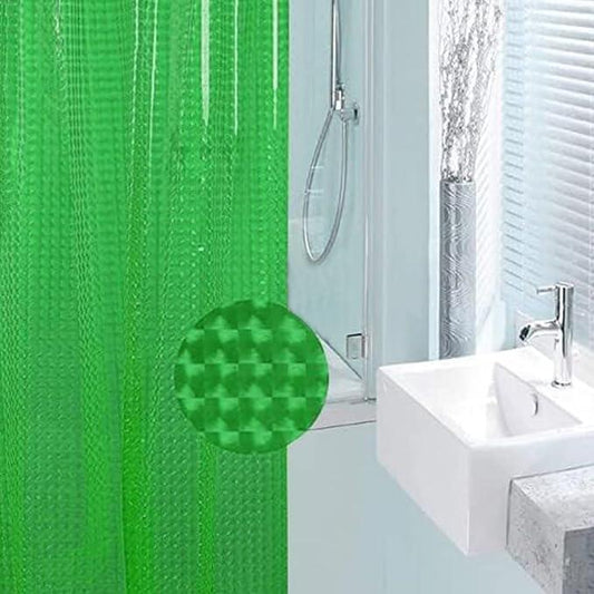 EVA Green Shower Curtain 3D Water Cube Clear Liner for Girly Bathroom with 12 Rust Proof Metal Grommets, 71x71 Inches - ModernBath