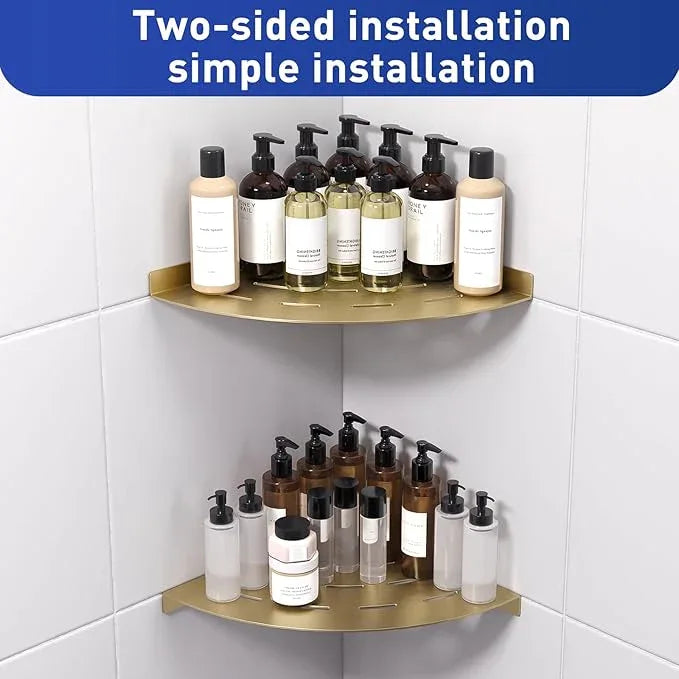 Corner Shower Shelves Load Capacity 40 Lbs 304 Stainless Steel Shelf for Shower Will Not Rust 8in Shower Corner Shelf Brushed Gold Drilling Installation - ModernBath