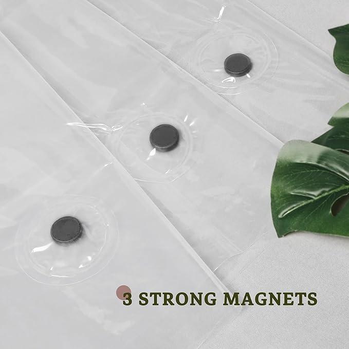 Barossa Design Extra Heavy Duty Shower Curtain Liner Thick - Soft Plastic Shower Liner Waterproof with Grommets & 3 Magnets, Clear, 72"x72" - ModernBath