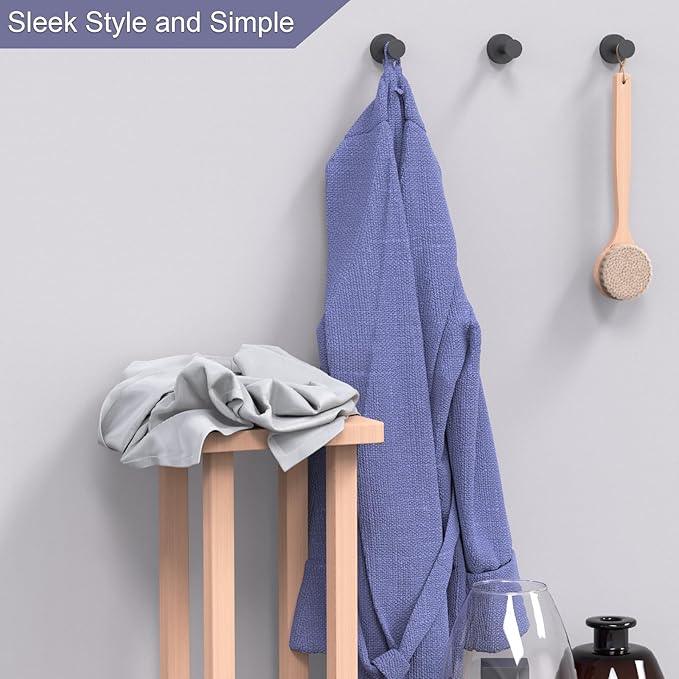 Epock Towel Hooks for Bathrooms Set of 3, Screw-in Stainless Steel Robe Coat Clothes Hook Bathroom & Kitchen Round Style Wall Hooks Rustproof-Blushed Gold - ModernBath