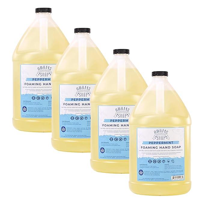 Adams Handmade Soap Liquid Foaming Soap 1 Gal - Peppermint (Pack of 4) - ModernBath