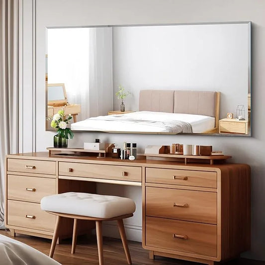 CILIBER Beveled Bathroom Mirror, 30x60 Large Frameless Mirrors for Over Sink, Upgraded Shatterproof Beveled Frameless Vanity Mirror for Bathroom,Bedroom,Living Room and Entryway - ModernBath