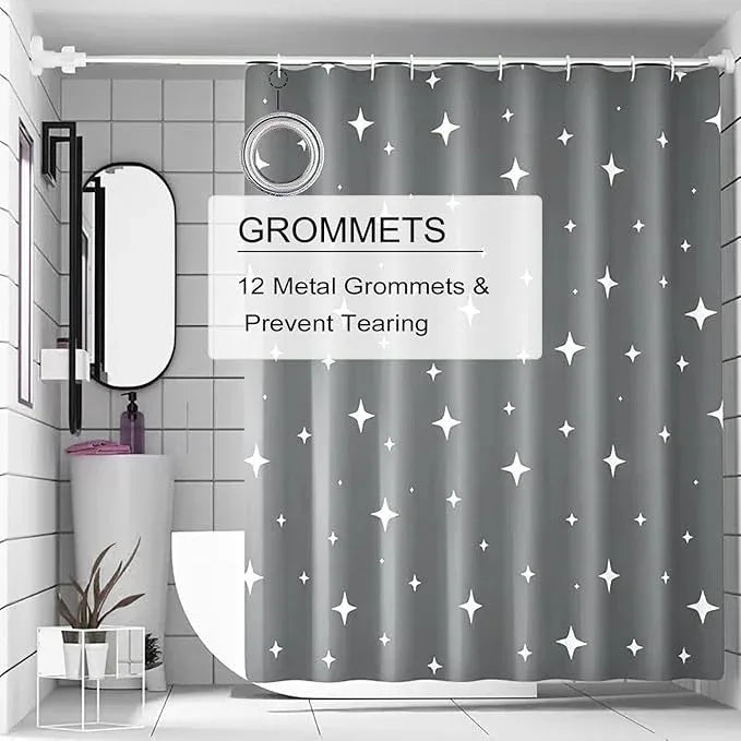 TIKABC Shower Curtain Liner, 4G PEVA Shower Liner, Plastic Waterproof Shower Curtains, with Grommet Holes and 3 Magnetic Weights(Dreamy Grey) - ModernBath