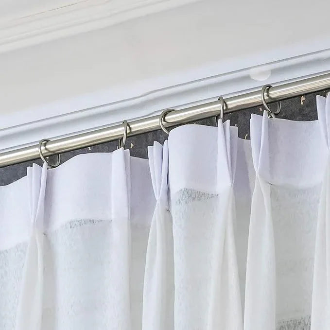 Hotop 30 Pcs Metal Drapery Curtain Rings 0.98/1.26/1.65 inch Interior Diameter and 30 Pcs Hanging Curtain Drapery Pin Hooks for Window Door Shower(Silver,32 mm) - ModernBath
