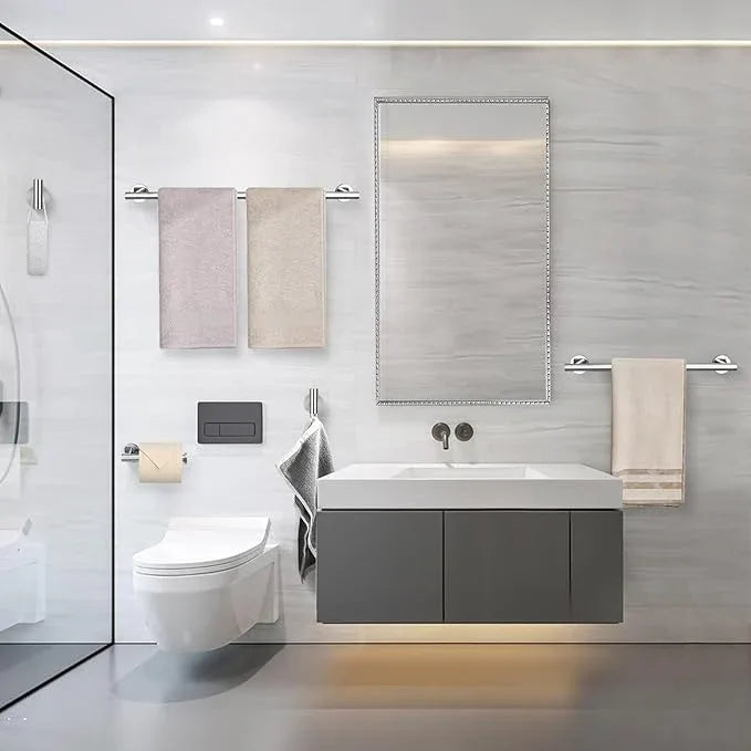 5 Pieces Bathroom Hardware Set, 23.6-inch+15.35-inch Bathroom Towel bar SUS304 Stainless Steel Bathroom Towel Bar Set Polished Chrome - ModernBath
