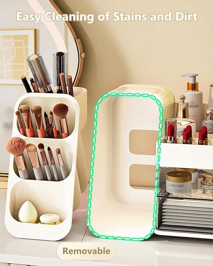 Anylady Makeup Organizer with Drawers, Skincare Organizer (Large Size Thick), Storage Box Cosmetic Display Cases, Make up Organizers for Vanity, Dresser, Desk, Kitchen, Countertop (cream) - ModernBath