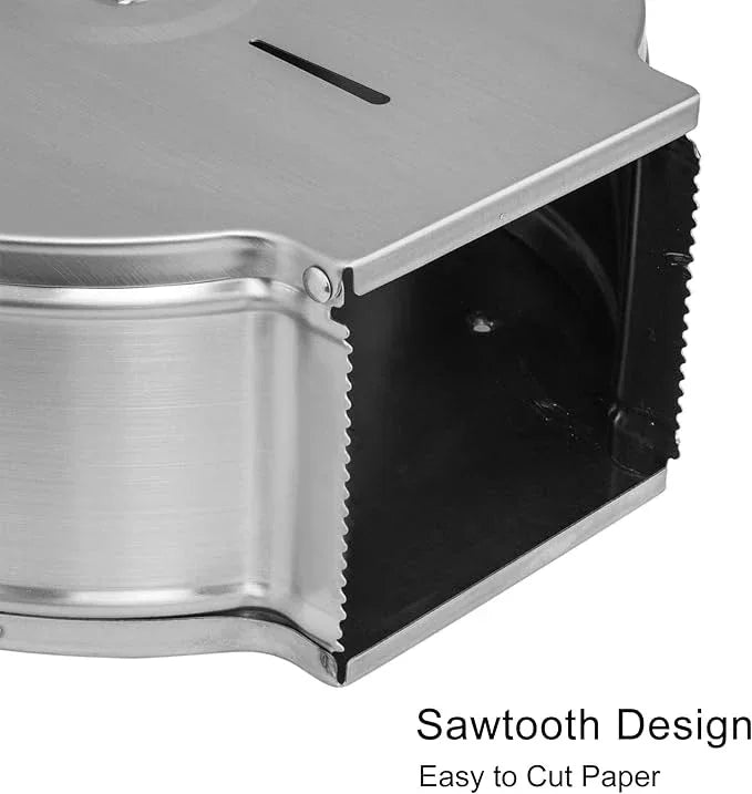Commercial Jumbo Toilet Paper Dispenser, Wall Mount Stainless Steel 9 Inch Roll Toilet Paper Holder Bath Tissue Dispenser Lock Key (Brushed) - ModernBath