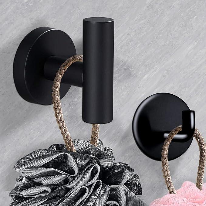 8 Pieces Bathroom Towel Rack Set, Includes 2PCS 23.6 inch Towel bar, 2PCS Towel Hook, 2 PCS Towel Ring, 2PCS Toilet Paper Holder-Matte Black Bathroom Accessories Sets - ModernBath