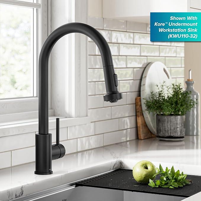 KRAUS Bolden 2-Function Single Handle Pull Down Kitchen Faucet in Matte Black, KPF-1616MB - ModernBath