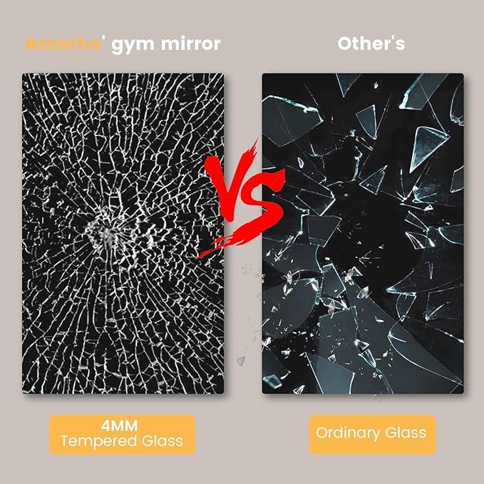 Amorho 79''x32''(Each)-2PCS Gym Mirror, Tempered Glass, Frameless Full Body Mirror for Home, Yoga Studios, Dance Rooms, Garage Gyms. - ModernBath