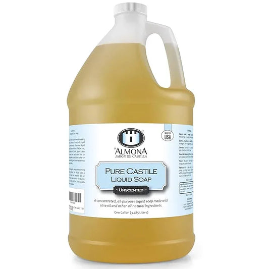 La Almona - Pure Castile Liquid Soap, UNSCENTED, 1 Gallon - Multipurpose: Hands, Face, Body, Laundry, Dishes & More - For Sensitive Skin, All-Natural Ingredients, Fragrance Free - ModernBath